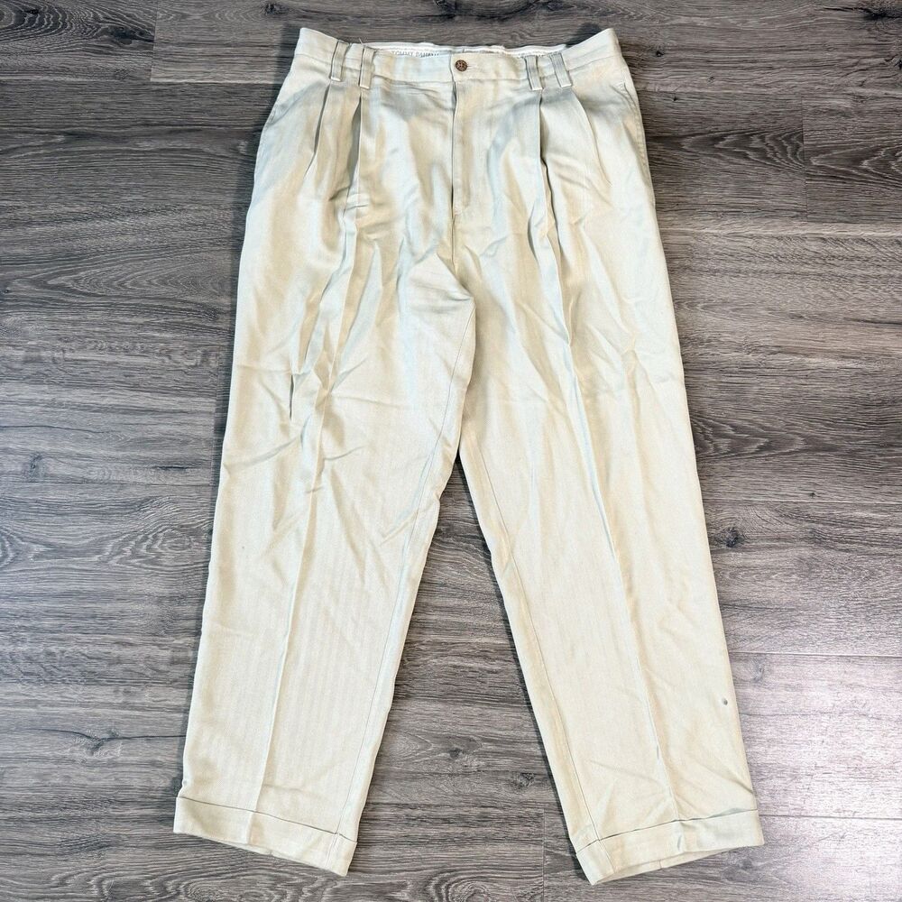 Tommy Bahama Pants Silk Blend Island Dress Trousers Khaki Mens 36x30